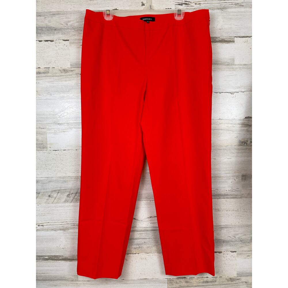 Lafayette 148 New York Womens 14 Red Bleecker Cropped Ankle Dress Pants Casual
